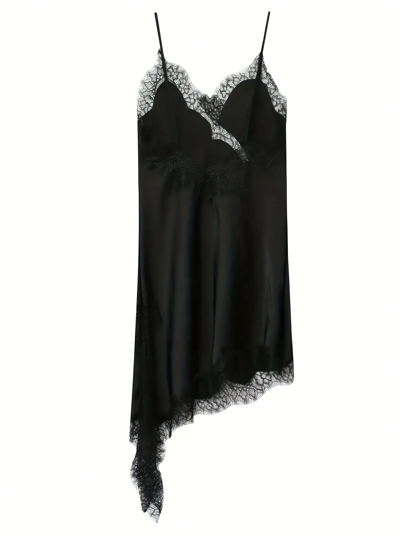 Women’s Ivory Asymmetric Lace Ruffle Mini Dress gallery view