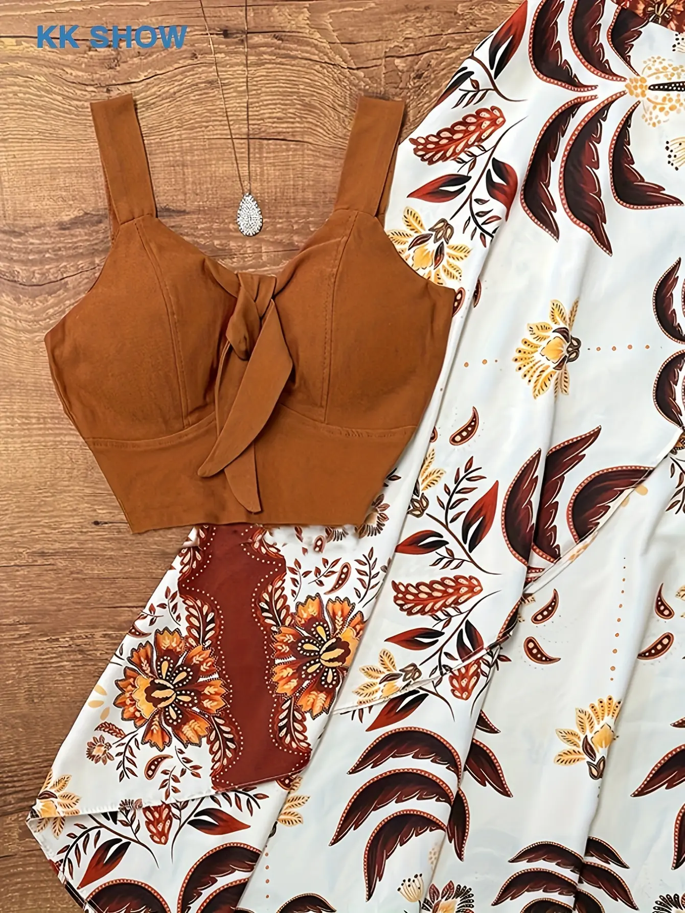 Women’s Vintage Floral Camisole and A-Line Skirt Set gallery view