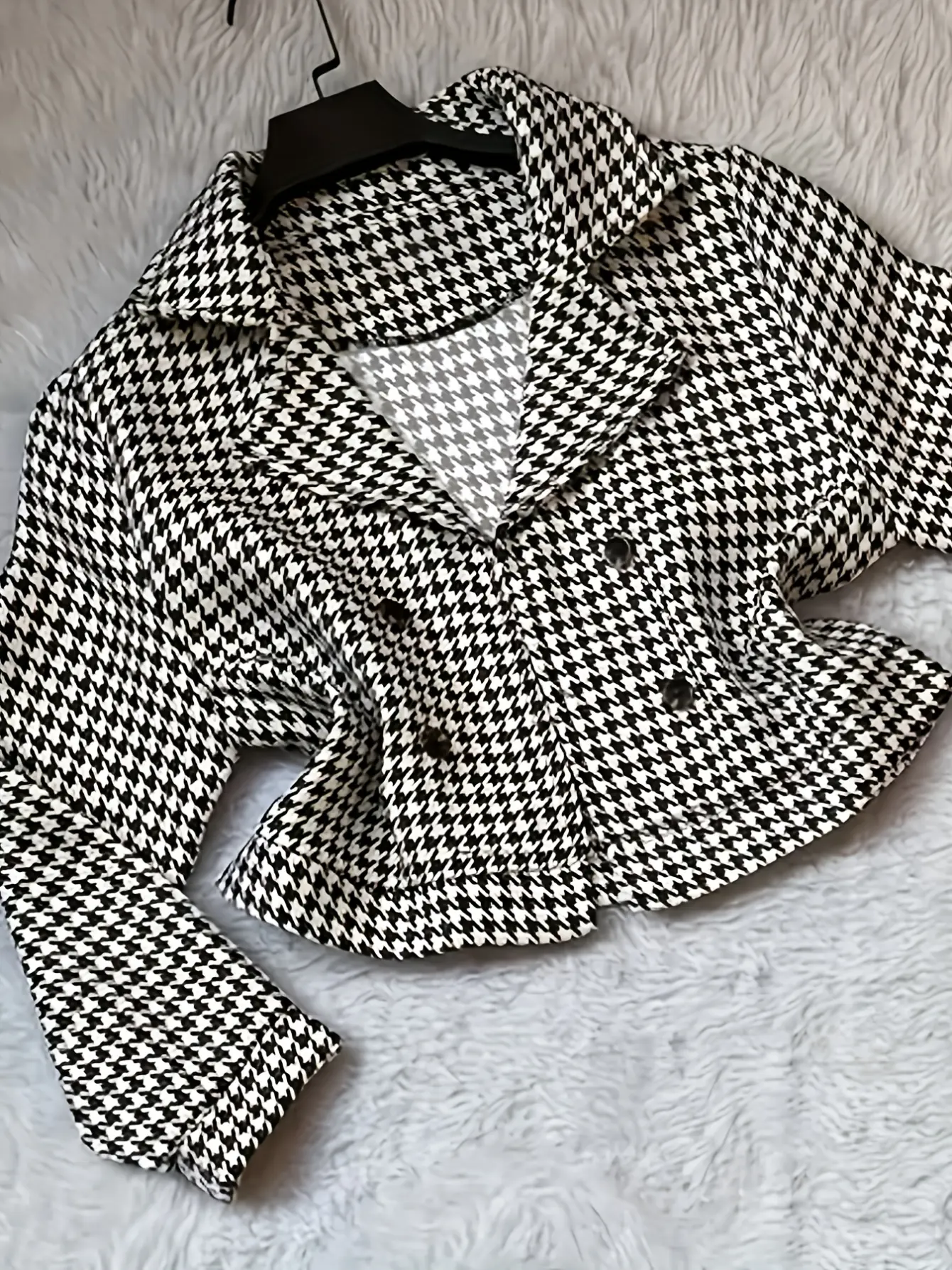 Women’s Houndstooth Dress and Button Cardigan Set gallery view