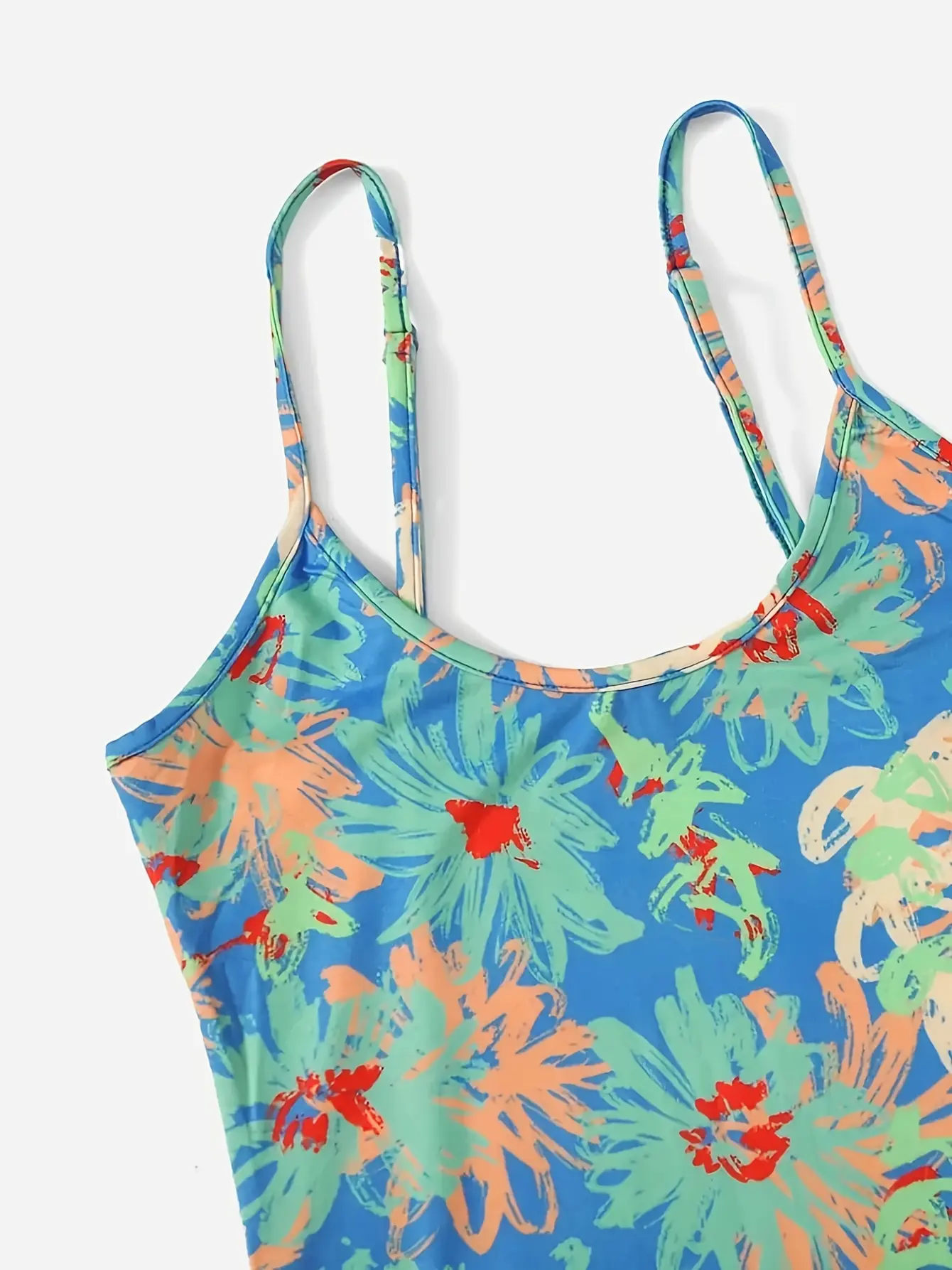 Women’s Blue Floral Spaghetti Strap Mini Dress gallery view