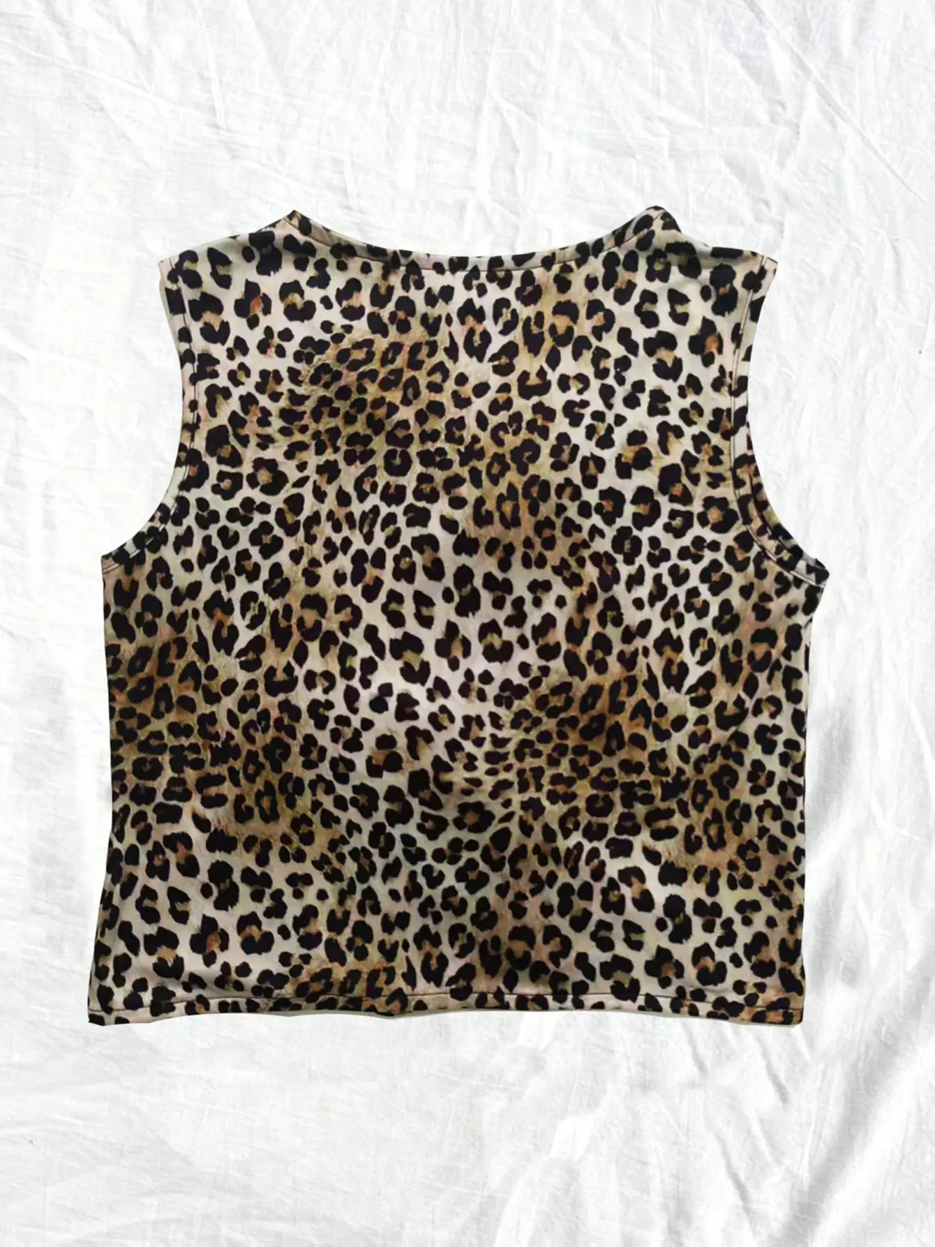 Women’s Leopard Print Tie-Front Vest Top gallery view