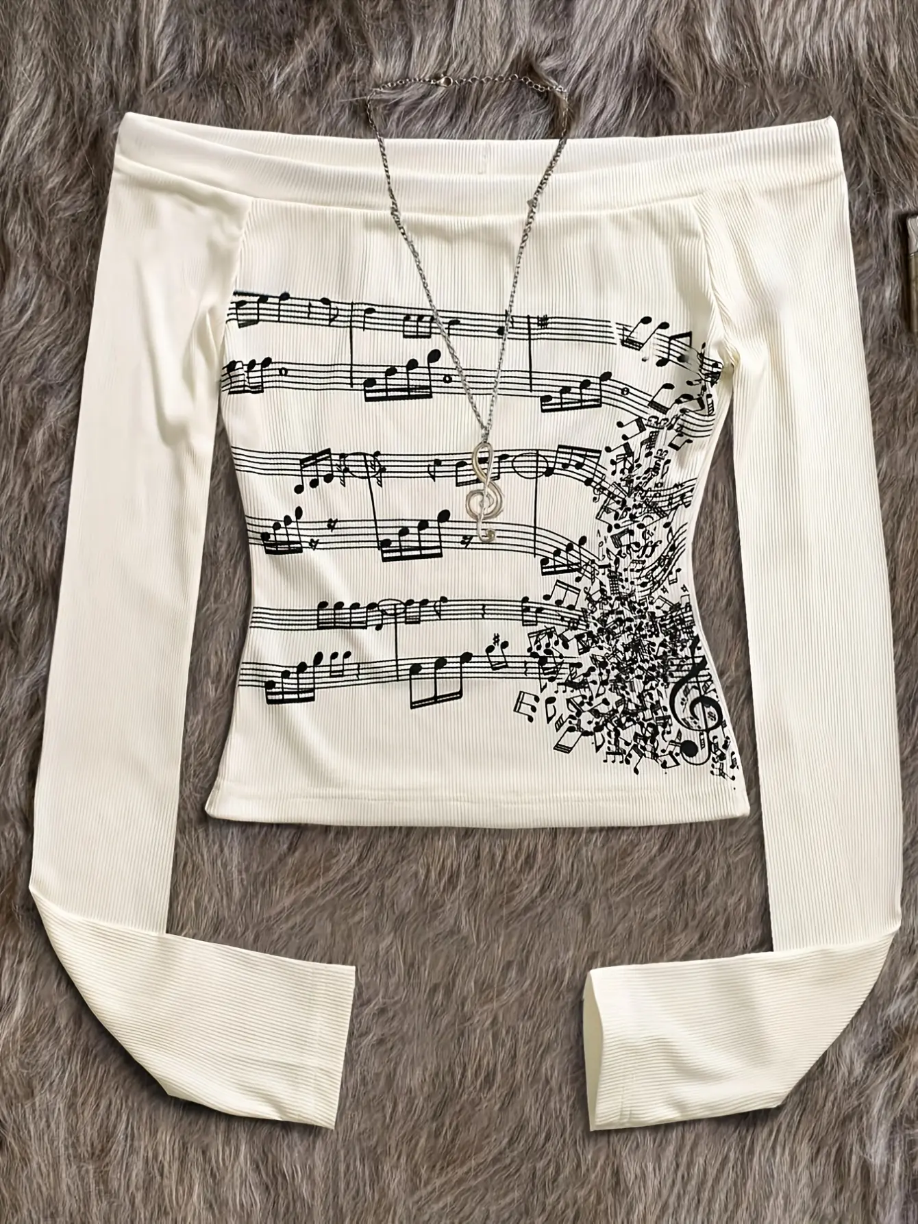 Women’s Y2K One-Shoulder Vintage Music Graphic Top gallery view