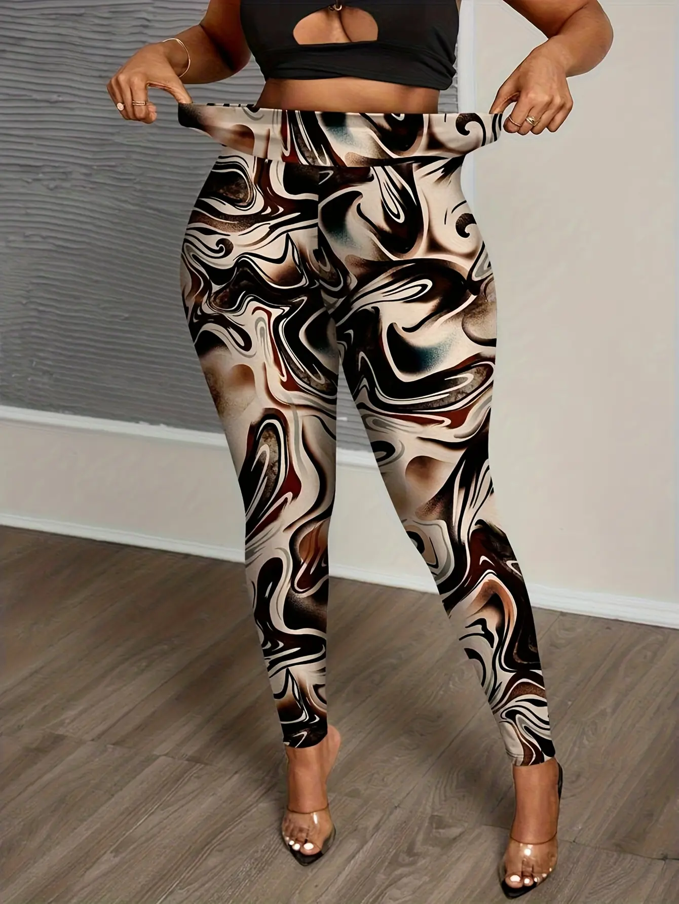 Women’s Watercolor Art Print Full-Length Leggings gallery view