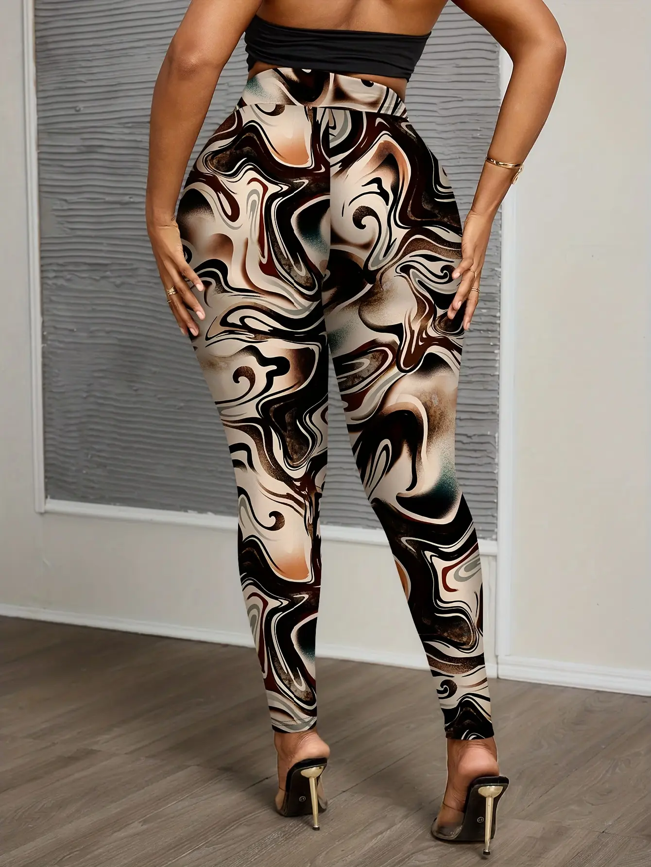 Women’s Watercolor Art Print Full-Length Leggings gallery view