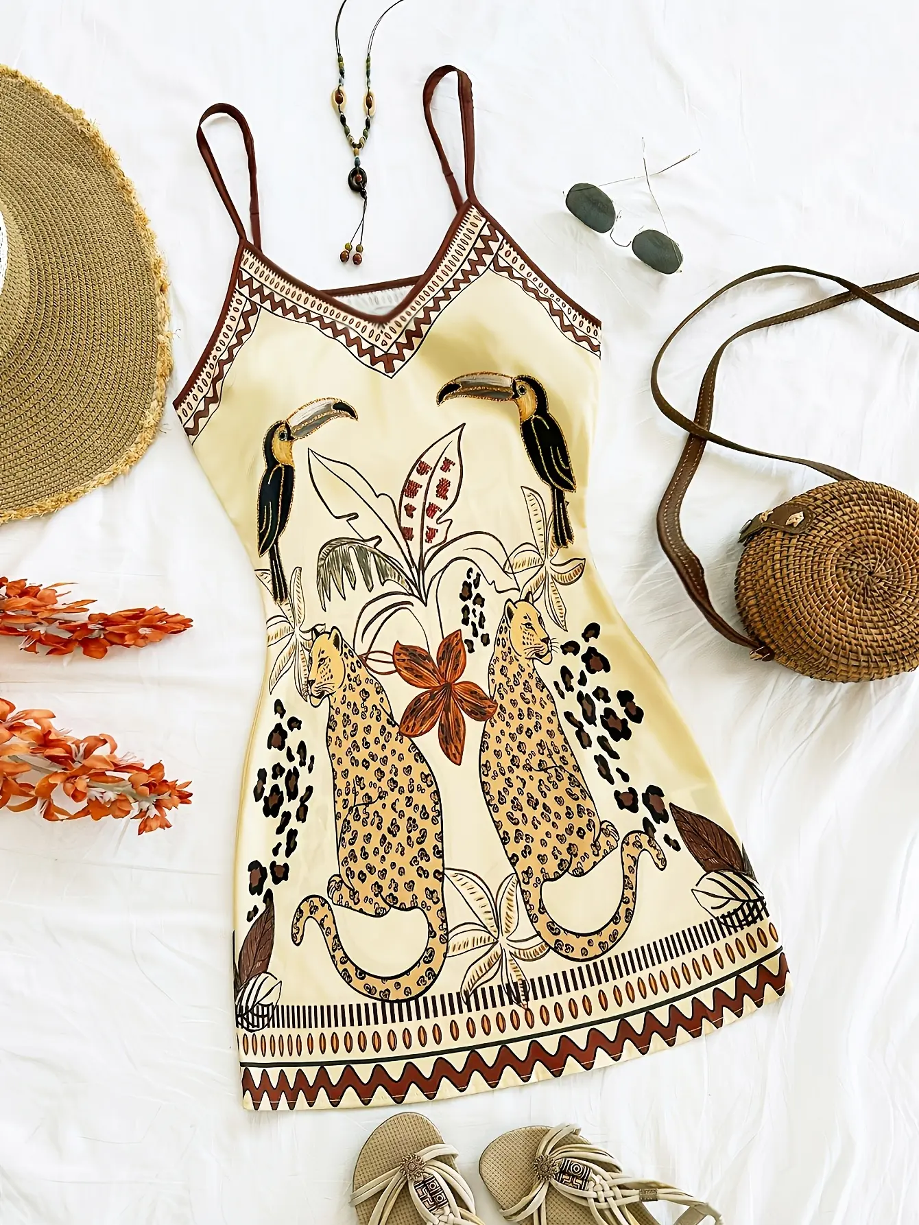 Women's Carnival Floral Spaghetti Strap Mini Dress